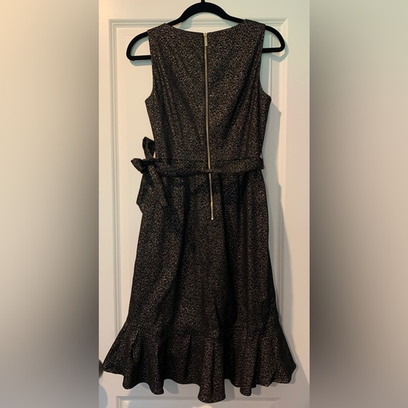 Calvin Klein Womens Metallic Ruffled Cocktail and Party Dress Size 6 - Picture 4 of 8